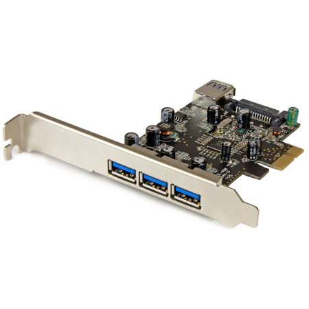 STARTECH.COM 4Port PCIe USB 3.0 Adapter Card - 1 Internal & 3 External PEXUSB3S42